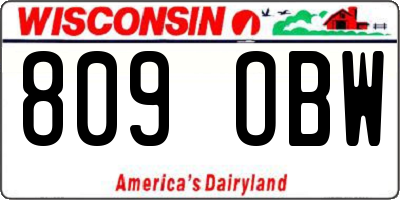WI license plate 809OBW