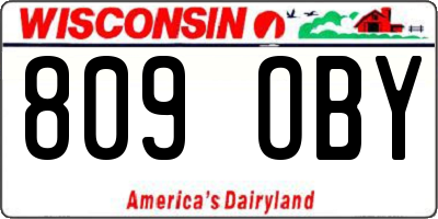 WI license plate 809OBY