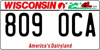 WI license plate 809OCA