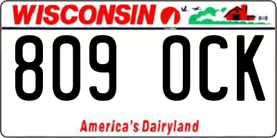 WI license plate 809OCK