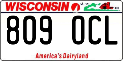 WI license plate 809OCL