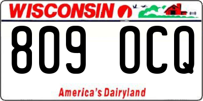 WI license plate 809OCQ