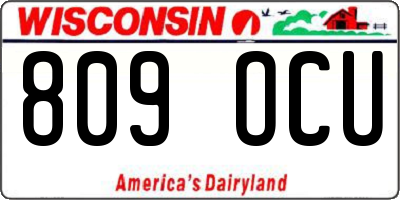 WI license plate 809OCU