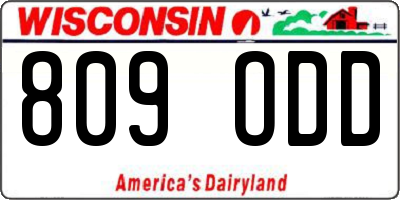 WI license plate 809ODD