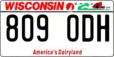 WI license plate 809ODH
