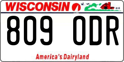 WI license plate 809ODR
