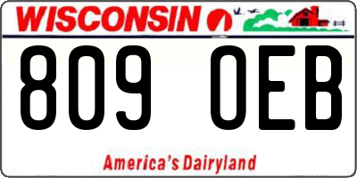 WI license plate 809OEB