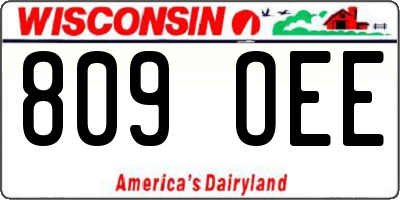 WI license plate 809OEE