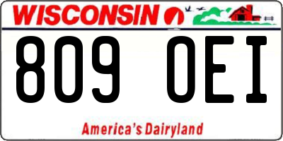 WI license plate 809OEI