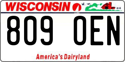 WI license plate 809OEN