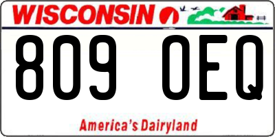 WI license plate 809OEQ