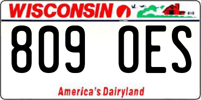WI license plate 809OES