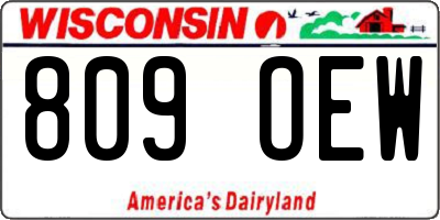 WI license plate 809OEW