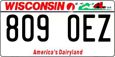 WI license plate 809OEZ
