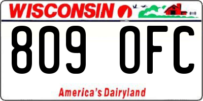WI license plate 809OFC