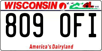 WI license plate 809OFI