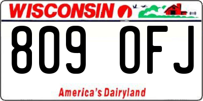 WI license plate 809OFJ