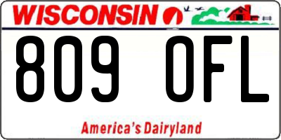WI license plate 809OFL