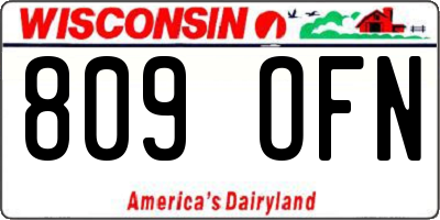 WI license plate 809OFN