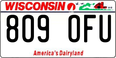 WI license plate 809OFU