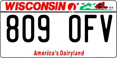 WI license plate 809OFV