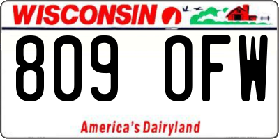 WI license plate 809OFW