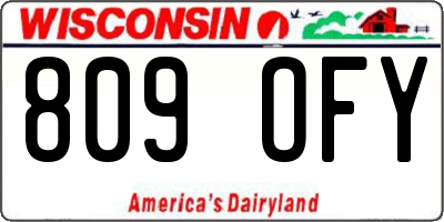 WI license plate 809OFY