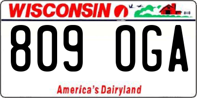 WI license plate 809OGA