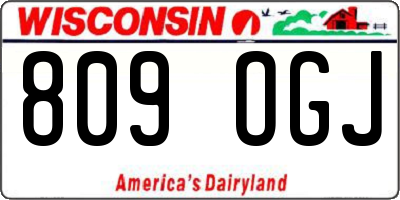 WI license plate 809OGJ