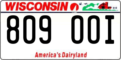 WI license plate 809OOI