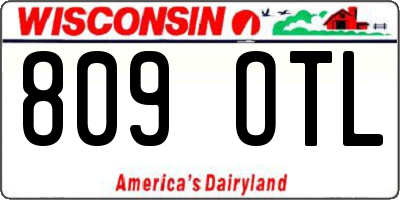 WI license plate 809OTL