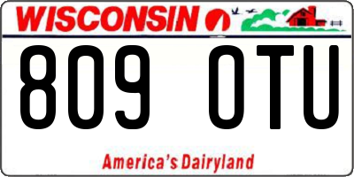 WI license plate 809OTU
