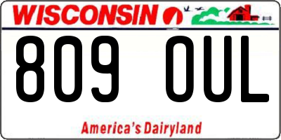 WI license plate 809OUL