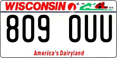 WI license plate 809OUU