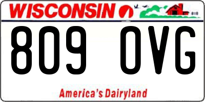 WI license plate 809OVG