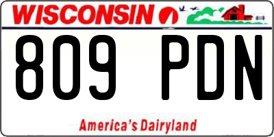 WI license plate 809PDN
