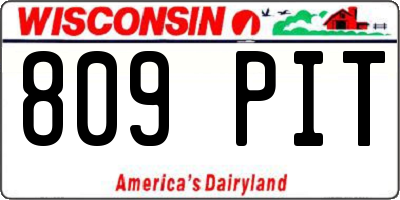 WI license plate 809PIT