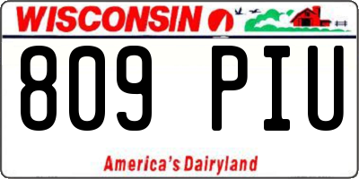 WI license plate 809PIU