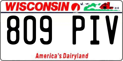WI license plate 809PIV