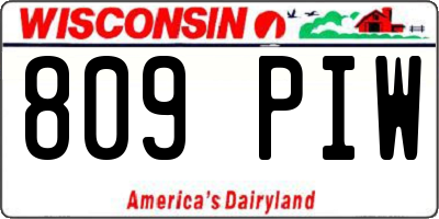 WI license plate 809PIW