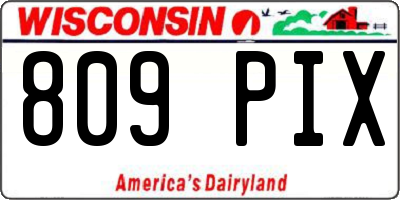 WI license plate 809PIX
