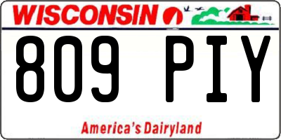 WI license plate 809PIY