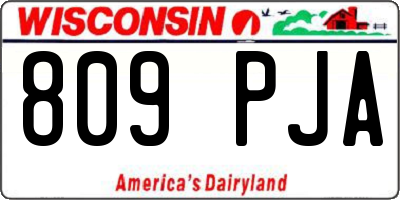 WI license plate 809PJA