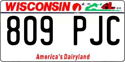 WI license plate 809PJC