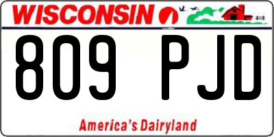 WI license plate 809PJD