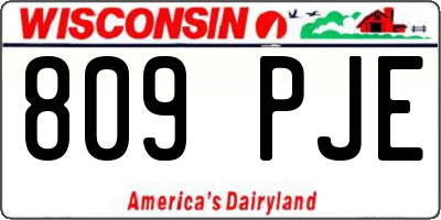 WI license plate 809PJE