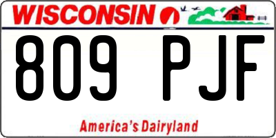 WI license plate 809PJF