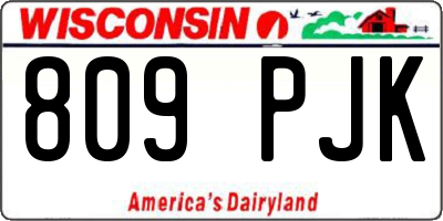 WI license plate 809PJK