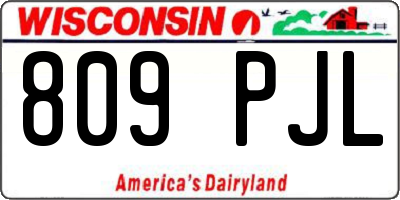 WI license plate 809PJL