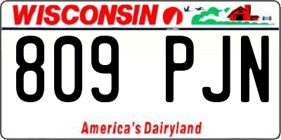 WI license plate 809PJN